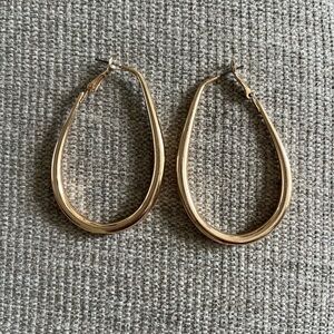 Universal Thread Gold Color Large Teardrop Hoop Earrings